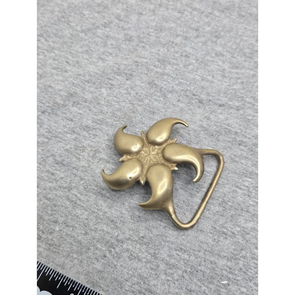 Handmade Brass Five Point Starfish Pinwheel Abstract Belt Buckle Duncan Laurie